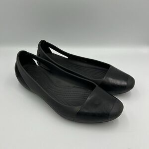 Crocs Sienna Shoes Black Slip On Casual Ballet Iconic Comfort Flats‎ Womens 7